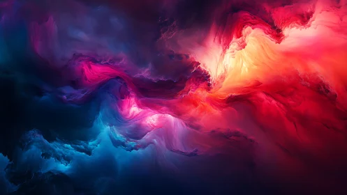 Digital painting of luminous nebular currents in motion.