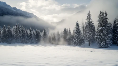 Morning frost whispers quietly through misty mountain pines