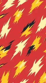 Playful lightning bursts dancing across bold red color.