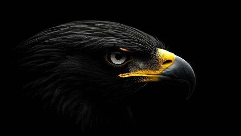 Majestic eagle close-up in dramatic light, hyper-realistic digital art.
