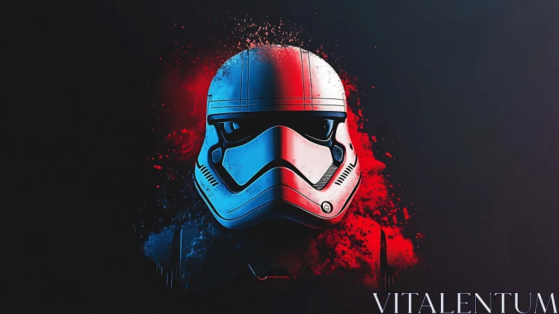 Helmet illustration shows split red and blue digital rendering