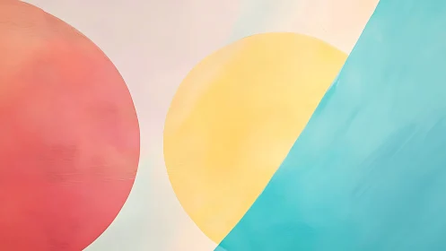 Geometric color fields with overlapping circular forms.