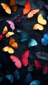 Color drenched butterflies drift like quiet sparks through dusk