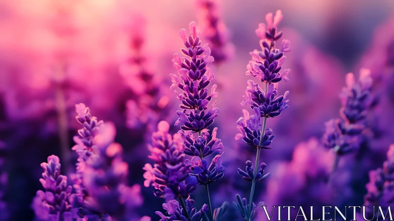 Lavender Sentinels Glow Against Twilight's Velvet Embrace