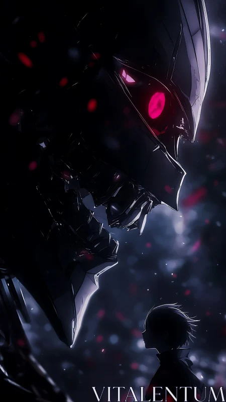 Midnight mech-lord bends close to test a silent hero