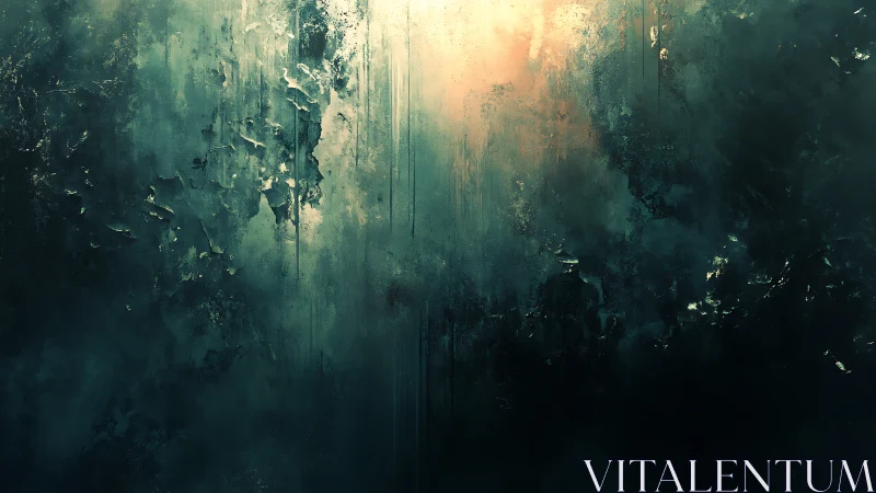 Soft light emerging through deep misty shadows of color.