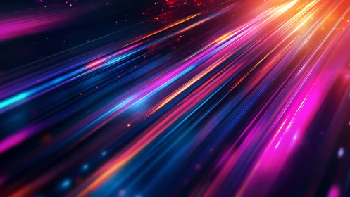 Rivers of neon light racing through a vivid cosmic dusk.