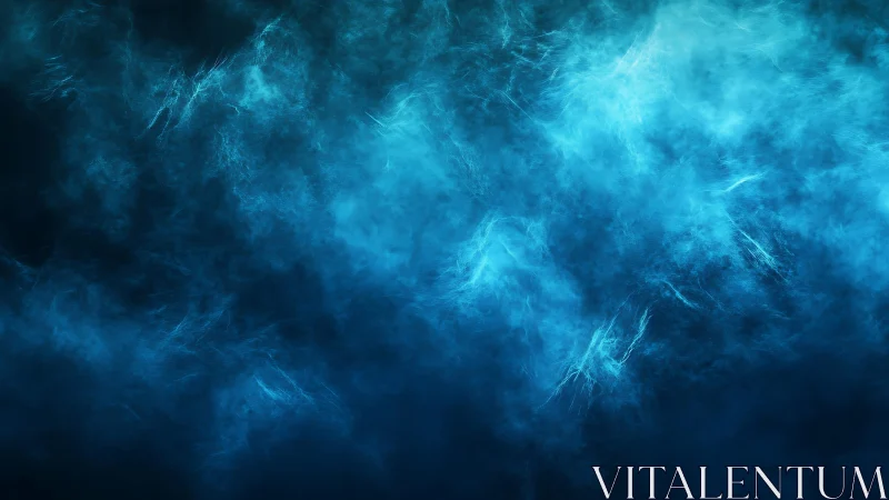 Abstract blue smoke texture with ethereal, moody lighting effect.
