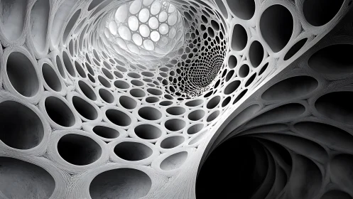 Geometric Void Spirals Into Infinite Dimensional Depth.