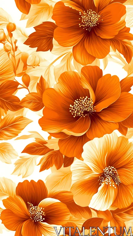 Radiant Orange Blooms Dance in Warm, Artistic Harmony.
