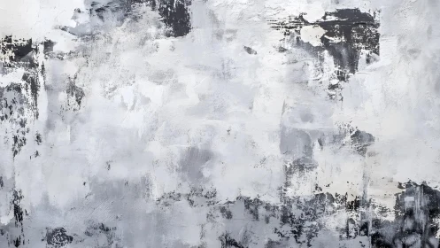 Modern monochrome abstract painting with textured gray brushstrokes.
