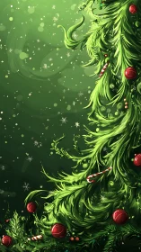 Swirling Evergreen Magic with Candy Cane Whimsy.