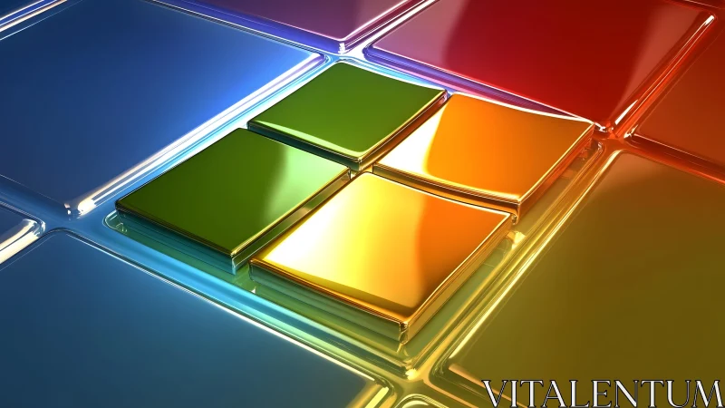 Glossy 3D Colorful Window Tiles in Futuristic Digital Art Style. Glossy 3D Colorful Window Tiles in Futuristic Digital Art Style.
