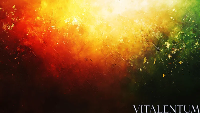 Vivid Abstract Digital Painting with Fiery and Earthy Tones.