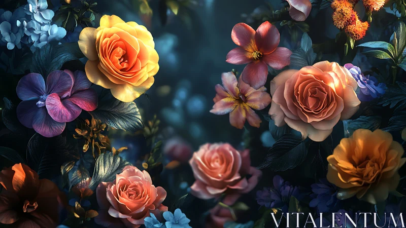 Enchanting Garden of Roses Blooming in Vibrant Colors