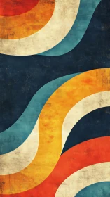 Retro tideways of color curling across midnight canvas.