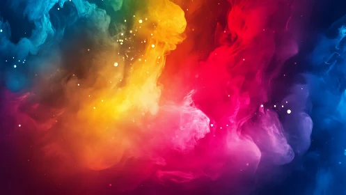 Multispectral pigment plume with luminous volumetric diffusion.