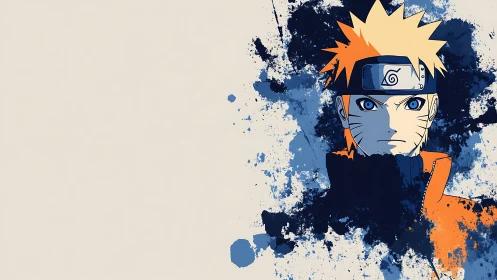 Stylized blue and orange portrait of an anime character