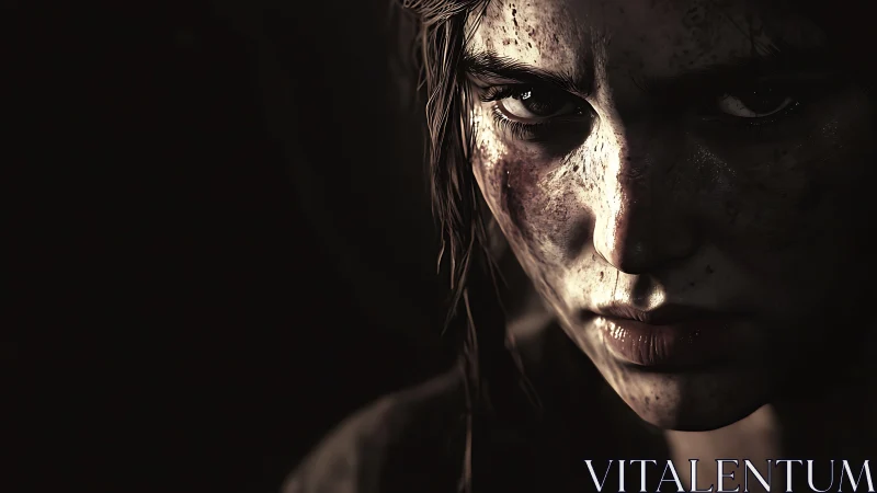 Defiant survivor’s scarred face emerges from stark shadows