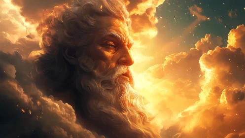 Sunlit sky elder dreaming in molten clouds of gold.