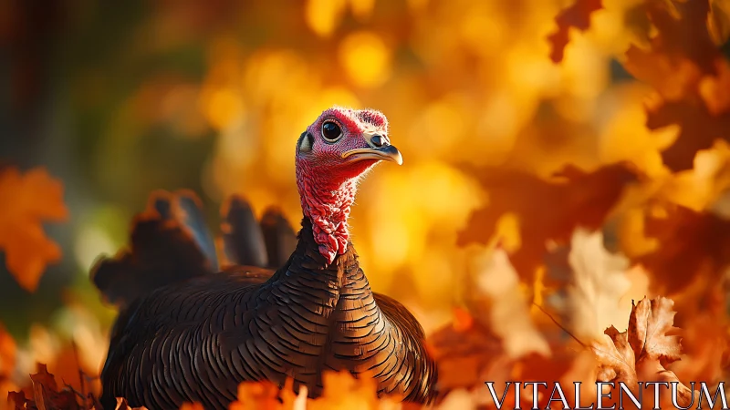 Crimson Sentinel Emerges from Autumn's Burning Foliage.