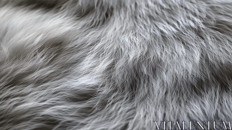 Close-up of Soft Gray Animal Fur Texture in Natural Light.