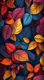 Chromatic leaf carnival swirling in deep twilight hues.
