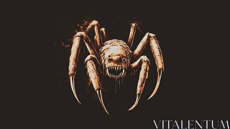 Grinning nightcrawler spider lunges through burning darkness.