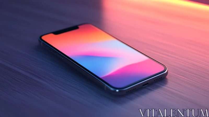 Modern smartphone displaying vibrant gradient display