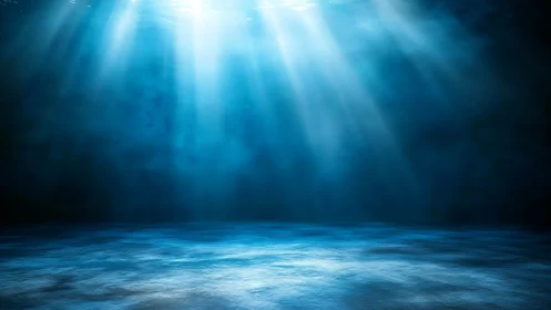 Sunken ballroom of light shimmers beneath the quiet waves