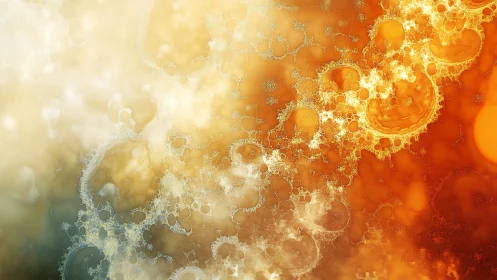 Fractal light cascade in warm bifurcated gradient field.