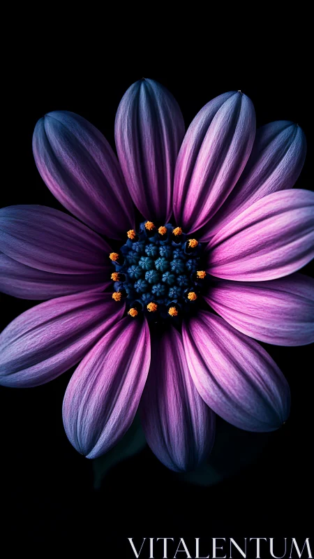Radially Symmetric Osteospermum Daisy with Gradient Petal Chromatics
