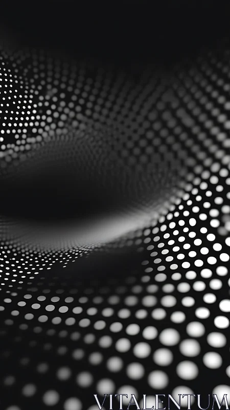 Dotted waves tumble through monochrome space like soft gravity