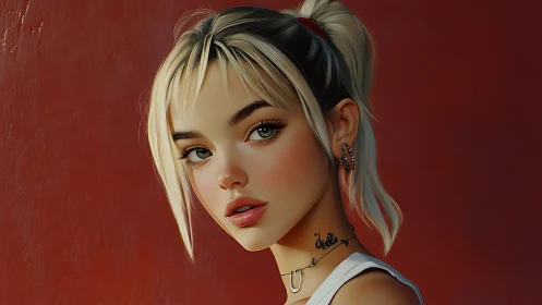High-detail stylized portrait with soft lighting and smooth shaders