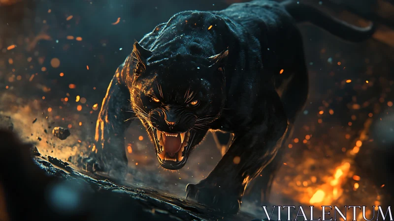 Fierce Panther Ignites: Power and Intensity Unleashed.