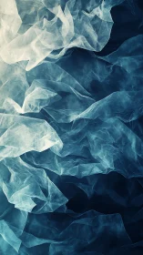 Ethereal teal fabric waves over deep shadowed void.