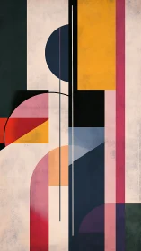 Geometric abstraction aligns arcs, planes and color fields in tension