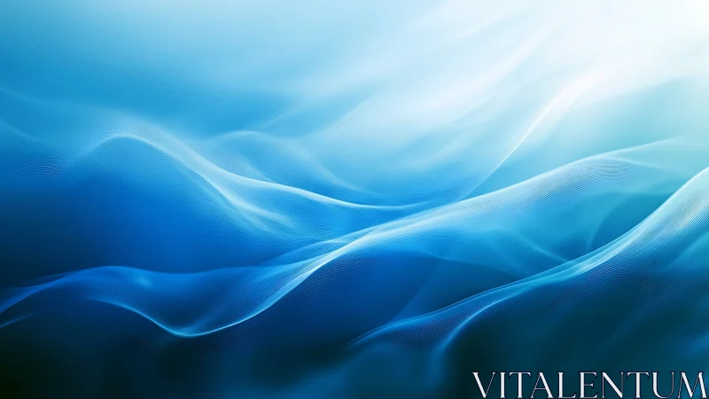 Abstract blue light waves forming fluid digital landscape.