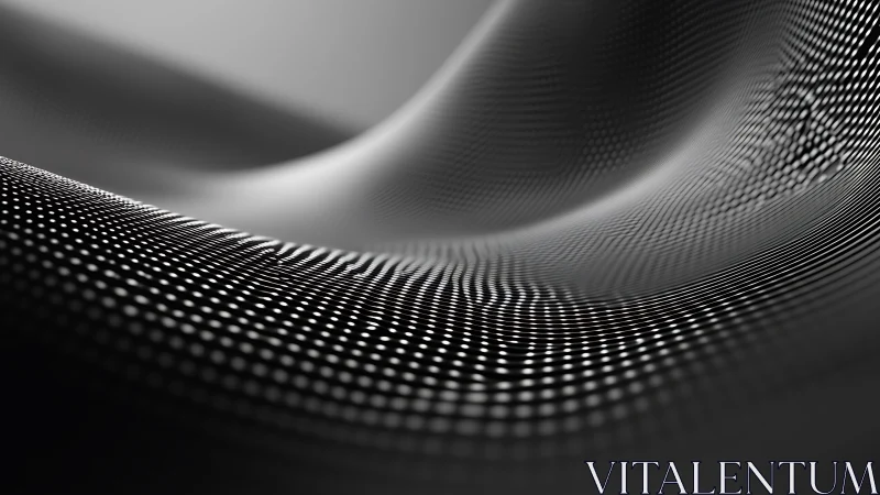 Monochrome wave grid with luminous digital particle field.