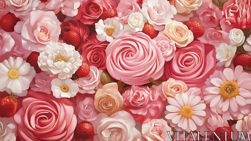 Lush Floral Arrangement Blooms in Vibrant Pink and Red Tones