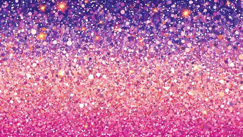 Sparkling pink and purple confetti sky with gentle stardust glow.