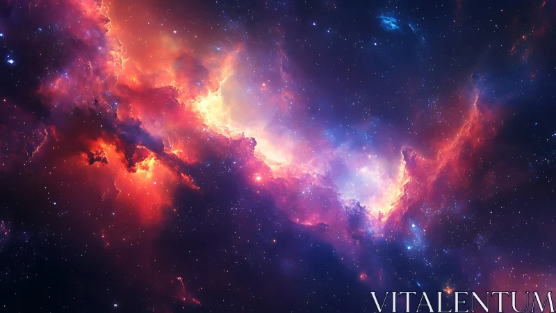 Stellar nebula arcs blaze through deep violet cosmos.