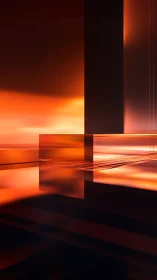 Architectural light planes intersect in a luminous abstract space