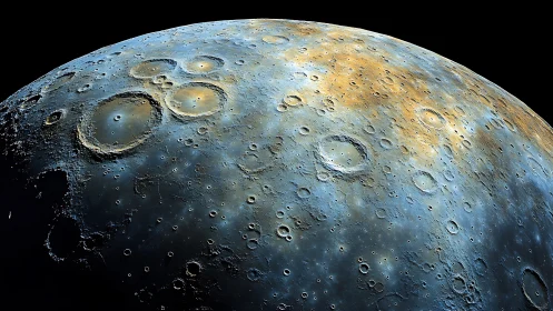 False-color lunar surface shows cratered topography in detail