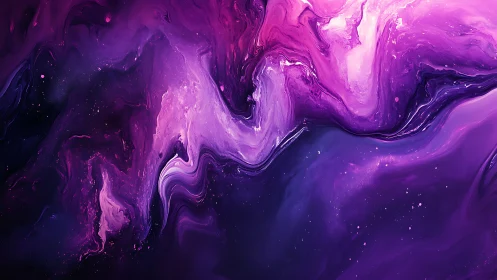Violet nebula fluid abstraction renders swirling cosmic currents