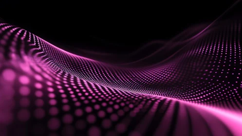 Abstract Pink Wave of Glowing Dots in Futuristic Digital Style.