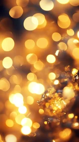 Golden bokeh orbs cascade in abstract festive blur.