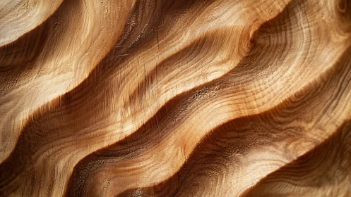 Sunlit wooden waves carve a warm flowing landscape. Period.