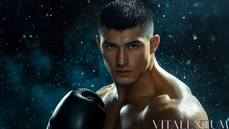 Powerful Athlete Ready for Champion Performance