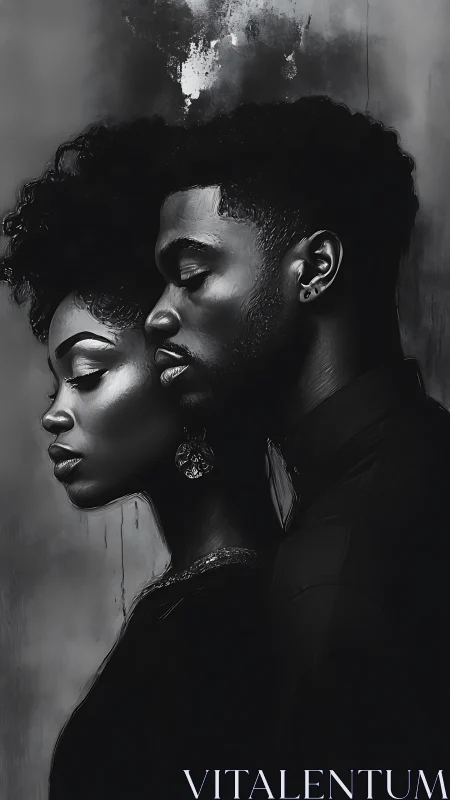 Two Souls in Monochrome: A Portrait of Intimate Connection and Strength